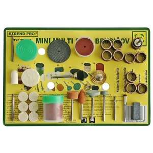 Strend Pro Mini Multi Grinding Set, 105 pieces, includes sanding discs, grinding stones, polishing brushes, cutting discs, and more - Strend Pro