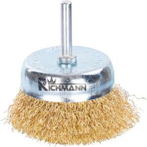 Richmann Brass Wire Cup Brush with Shank, 75 mm