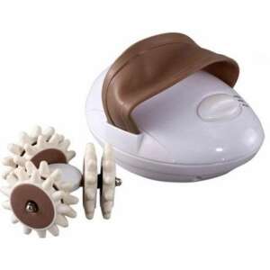 Body Slimmer cellulite massager with rotating heads, white and brown, electric - Electric massager