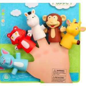 Set of 5 finger puppets, wild animal finger puppets, for kids, pretend play, educational toy - Puppet Toy