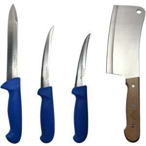 Butcher knife set, 4 pieces, includes 3 boning knives and a cleaver - Kitchen Knife