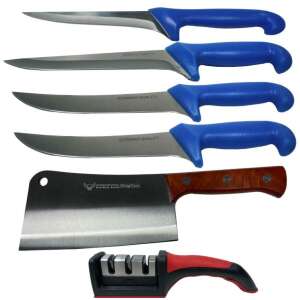 Set of 5 professional butcher knives with sharpening steel, Germany quality - Kitchen Knife