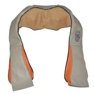 Shiatsu neck and shoulder massager with heat, showing the back side with the massage nodes and control panel - Neck massager