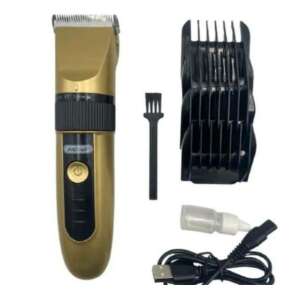 Andowl Pet Shaver Q-T137, cordless pet hair clippers for dogs and cats, gold color, with 4 combs, brush, oil, and charger - Rodent Care