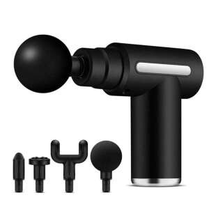 Black Massage Gun with 4 interchangeable massage heads - Massage gun
