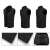 Heated vest with 11 heating zones, unisex, black, front, back, side views, close-up