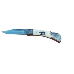 Folding pocket knife with boar design, 20 cm, ideal for hiking - Pocket Knives and Folding Knife