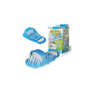 Easy Feet perie pentru picioare, papuc de duș albastru cu perie și piatră ponce, produs pentru îngrijirea picioarelor - Aparate masaj pentru picioare