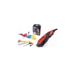 Gemei pet hair clipper, red and black, with accessories - Rodent Care