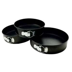 Set of 3 round cake pans with removable bottom, non-stick surface, sizes 24-26-28 cm - Baking Mold