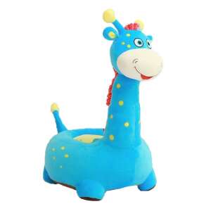Blue giraffe plush armchair for kids, perfect for sitting and playing - Furniture