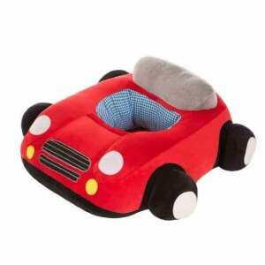 Red plush car shaped baby chair, comfortable and supportive for babies, perfect for learning to sit - Furniture