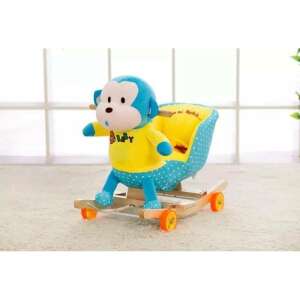 Blue monkey rocking horse with wheels, Balansoar Muzical Copii tip Sanie – Maimutica - Rocking horse & animal