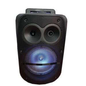 Boxa Activa Portabila Tip Troller BT-1777, difuzor portabil negru cu lumină albastră, bluetooth, karaoke, microfon, USB, card TF, radio FM - Boxe Portabile