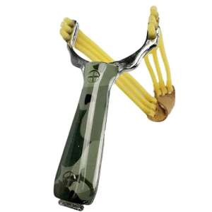 High speed slingshot with camouflage handle, made of aluminum alloy, ABS and rubber - Slingshot