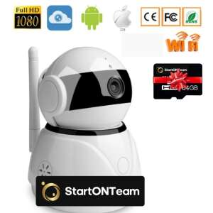 StartONTeam 360° Smart Camera for Kids, Pets, with Night Vision, Two-Way Audio, Motion Detection, Phone App, Alexa and Google Assistant