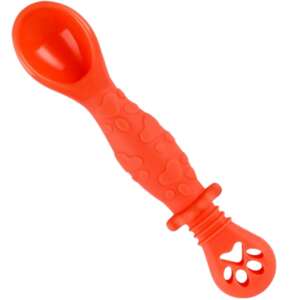 StartONAz Baby™ Pre Teaspoon for feeding and diversification 4-24 month old baby, BPA-free food silicone, non-slip ribbed, orange