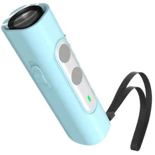 Синьо ултразвуково устройство за отблъскване на лай на кучета с черна каишка