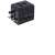 Universal travel adapter with dual USB ports, black