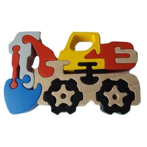 Puzzle excavator din lemn pentru copii, 20 cm x 13 cm - Puzzle