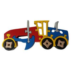 Gréder puzzle din lemn, tractor, vehicul de construcții, jucărie pentru copii - Puzzle