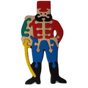Wooden puzzle of a Hussar soldier, a traditional Hungarian military figure - Puzzle
