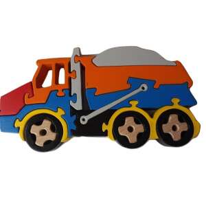 Camion puzzle din lemn, colorat, pentru copii, jucărie educativă - Puzzle
