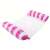Pink and white striped inflatable pool float with mesh hammock