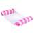 Strandágy pink and white striped inflatable pool hammock.