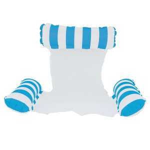 Blue and white striped inflatable pool float chair - Beach Chair
