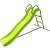 Pepita giant garden slide with ladder, lime-black, 180cm, 3+ years, plastic, outdoor play equipment
