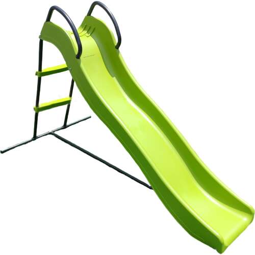 Pepita giant garden slide with ladder, lime-black, 180cm, 3+ years, plastic, outdoor play equipment