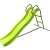 Pepita giant garden slide with ladder, lime-black, 180cm, 3+ years, plastic, outdoor play equipment