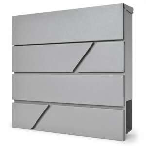 VRD modern horganyzott acél postaláda #ezüst, ezüst postaláda modern dizájnnal, horganyzott acél postaláda újságtartóval - VRD