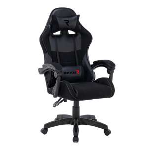 Black RfanR gaming chair with adjustable backrest, headrest, and armrests - Furniture