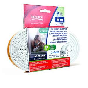 Beorol tömítőcsík ablakokhoz és ajtókhoz 6 m (2-5mm), fehér