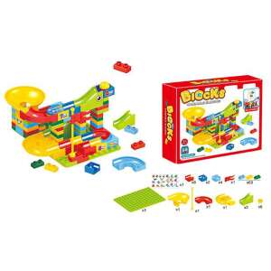 Construction Toy for Kids, Build a Track, 88 pcs multicolored plastic pieces