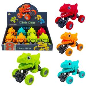 Set of 8 Climb Dino friction powered toy cars, featuring 4 different colors: green, orange, red, and turquoise - Nonbrand Kids's play car