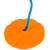 Tupiko Hinta, rotundă, portocalie, frânghie albastră, formă de floare, de aproape