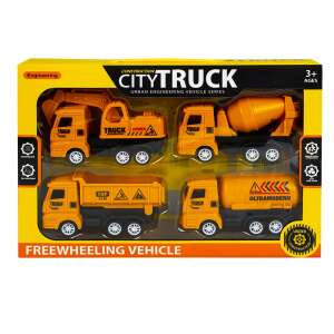CityTruck Építőipari Jármű Szett - 4 db Tehergépkocsi