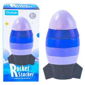 Wooden Rocket Construction Toy, 17x7.8x7.8 cm