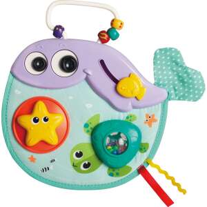 Bálna alakú tevékenységi központ babáknak, Mola márka, interaktív elemekkel, mint például egy forgó csillag, egy gyöngyös teknős és egy hal - Hola
