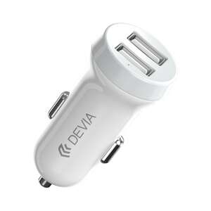 DEVIA SMART SERIES autós töltő 2 USB aljzat, fehér - Autós töltő