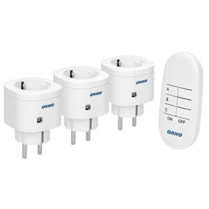 Orno wireless remote control socket set, 3 sockets, 1 remote, white, schuko - Socket & Outlet