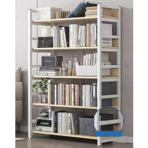 White 5-shelf bookcase, 100x30x143cm, PS08-3 - Bookshelve & standing shelve