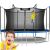 Kids jumping on Neo-Sport 374cm trampoline with enclosure and ladder
