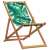 vidaXL összecsukható strandszék levélmintás szövettel és tömör fa vázszerkezettel