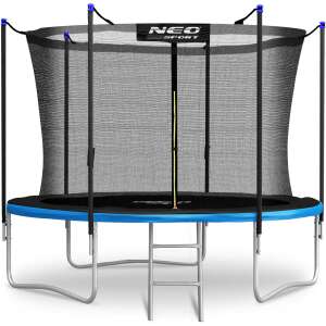 Trampolina wewnętrzna Neo-Sport z drabinką 252 cm - Niebieska