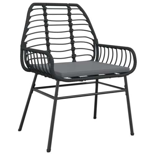 vidaXL Kerti Szék - Polyrattan - 2 db - Fekete