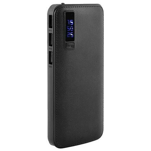 Baterie externă PowerBank cu efect piele cu funcție de lanternă 32000mAh Negru 131411590